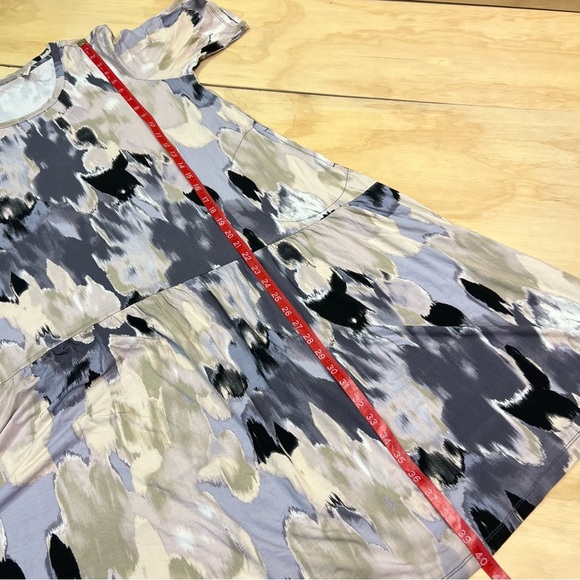 LOGO by Lori Goldstein Elbow Sleeve Dress Neutral Combo Size LP - Picture 10 of 11